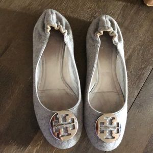 Tory Burch grey wool Reva flats